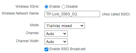 Tên mạng WiFi trong phần Basic Settings