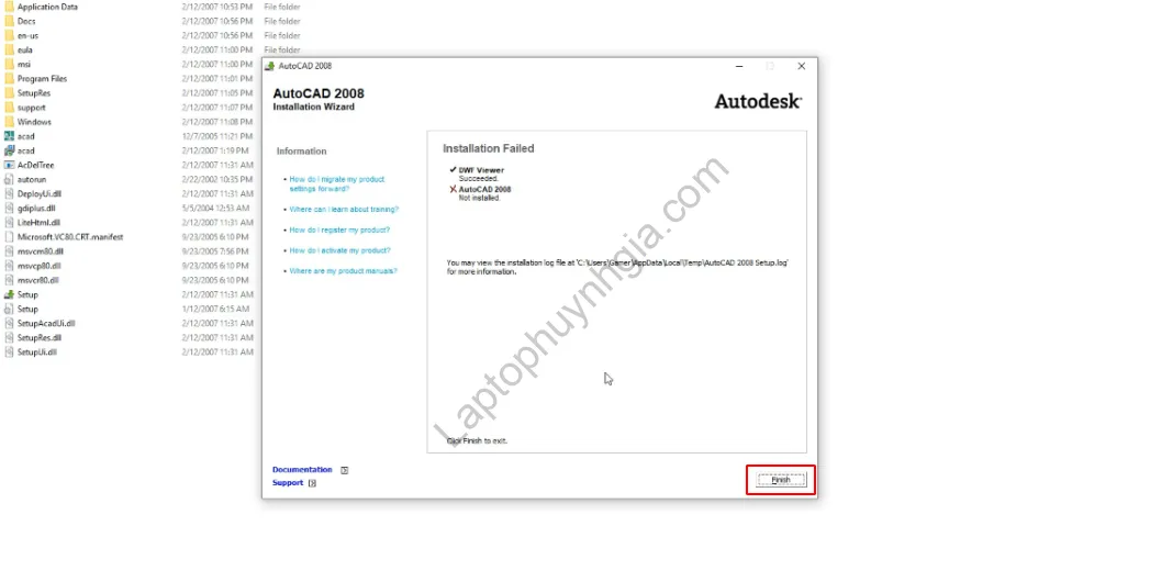 Hoàn tất cài đặt lần 1