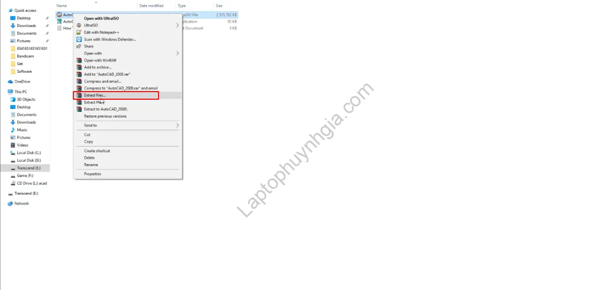Giải nén file crack