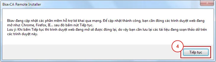 Xác nhận cập nhật các thành phần bổ sung