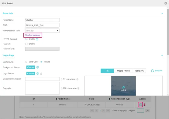 Truy cập trình quản lý mã Voucher của hệ thống