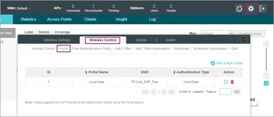 Màn hình quản lý xác thực người dùng nội bộ