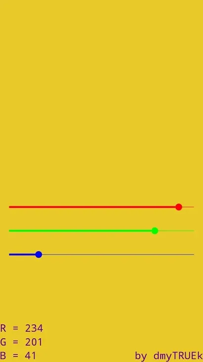 Thanh trượt RGB để pha trộn màu ánh sáng