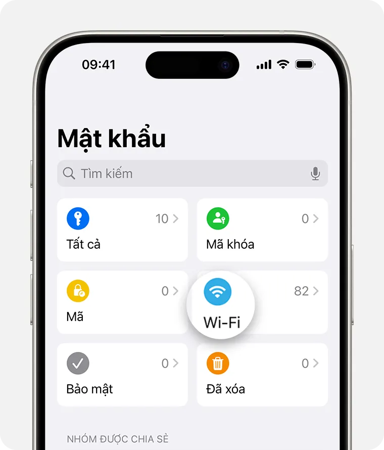 Sử dụng ứng dụng Mật khẩu trên iOS 18 để tìm lại thông tin kết nối