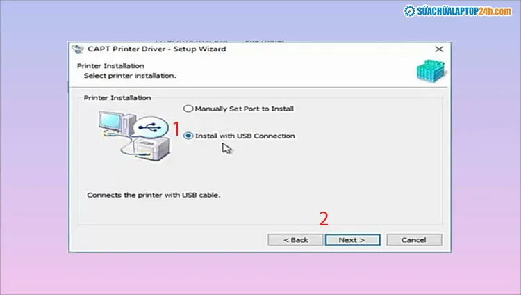 Chọn phương thức kết nối USB