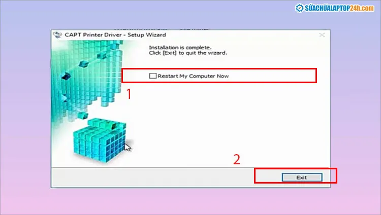 Hoàn tất cài đặt và khởi động lại