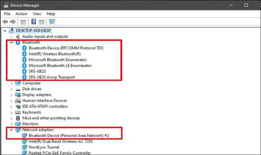 Kiểm tra Bluetooth trong Device Manager