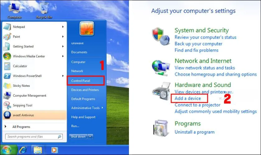 Thêm thiết bị mới trong Control Panel