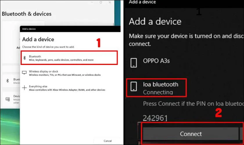 Chọn loa từ danh sách thiết bị