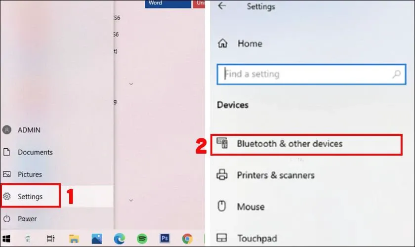 Mở Bluetooth & other devices