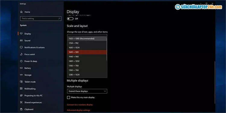 Điều chỉnh tỷ lệ cho phù hợp