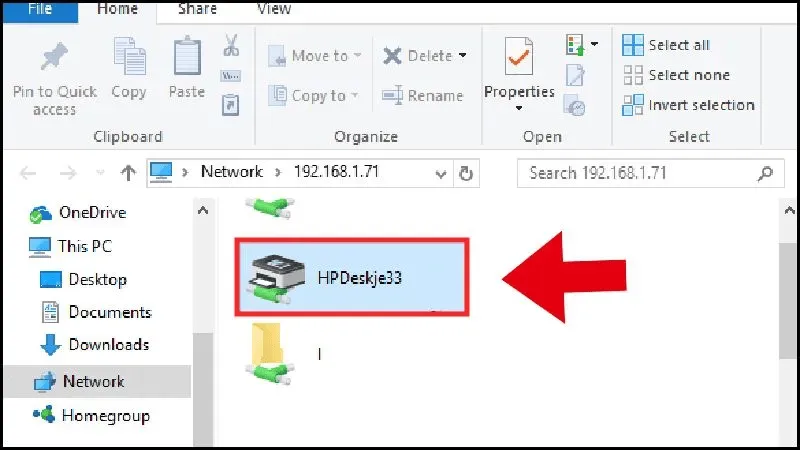 Kết nối thủ công vào máy in sau khi đã truy cập được địa chỉ IP