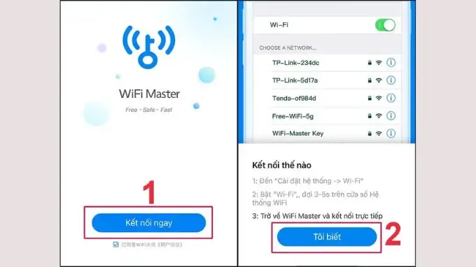 Káº¿t ná»‘i WiFi báº±ng WiFi Master Key dÃ nh cho iPhone