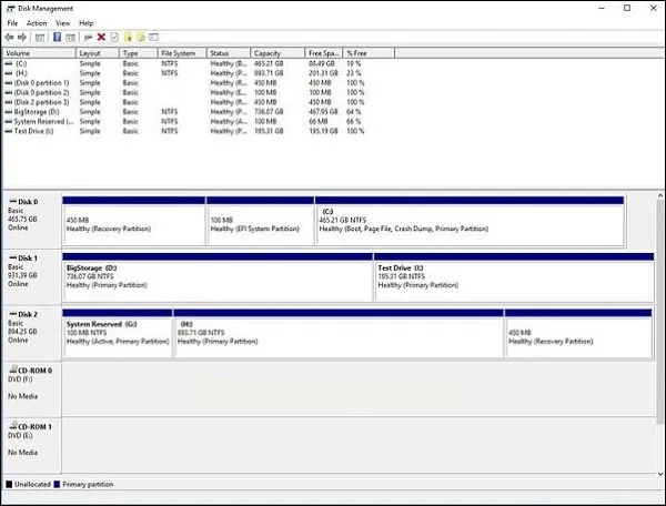 Kết quả hoàn tất việc phân vùng ổ cứng SSD hiển thị đầy đủ trong File Explorer