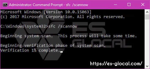 Kết quả quét hệ thống hiển thị quá trình sửa lỗi diễn ra thành công trên Windows