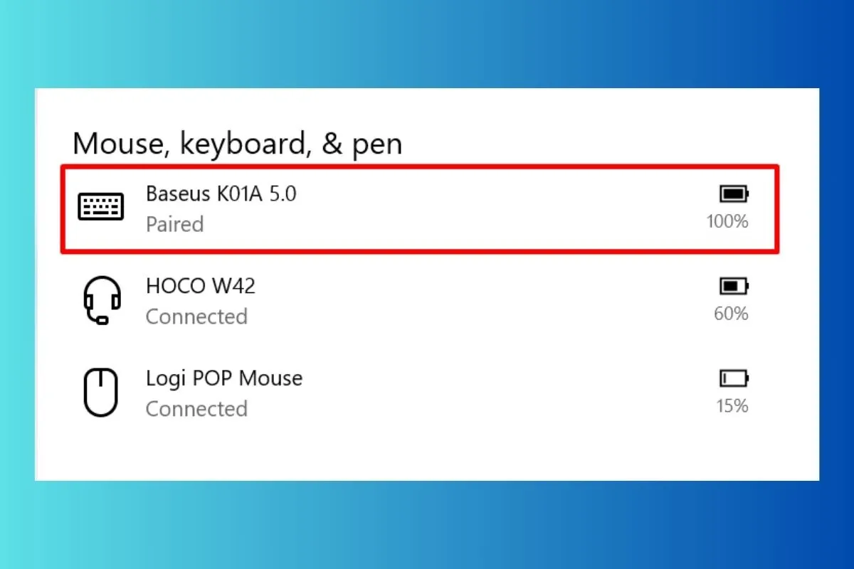 Kiểm tra pin bàn phím và sạc đầy trước khi ghép nối