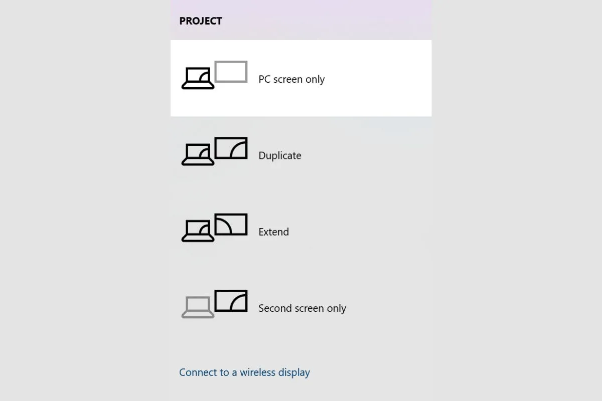 Chọn một trong các chế độ hiển thị sau