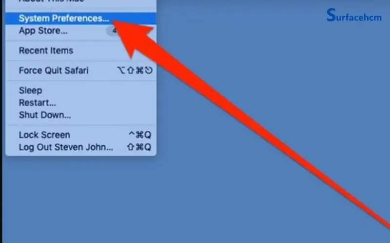 Mở System Preferences trên macOS