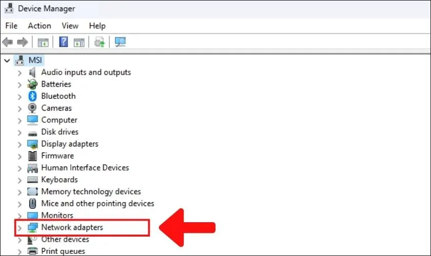Khắc phục lỗi laptop bị mất WiFi bằng cách cập nhật Driver