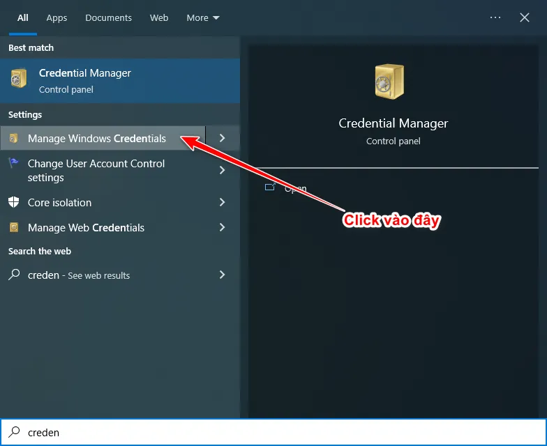 Khai báo Windows Credentials để khắc phục lỗi chia sẻ máy in Win 10