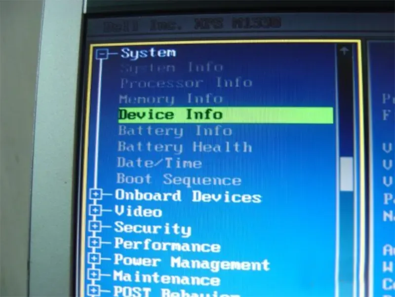 Kiểm tra WWAN trong BIOS