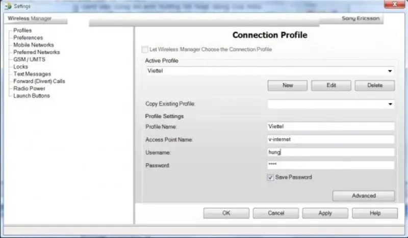 Cấu hình kết nối