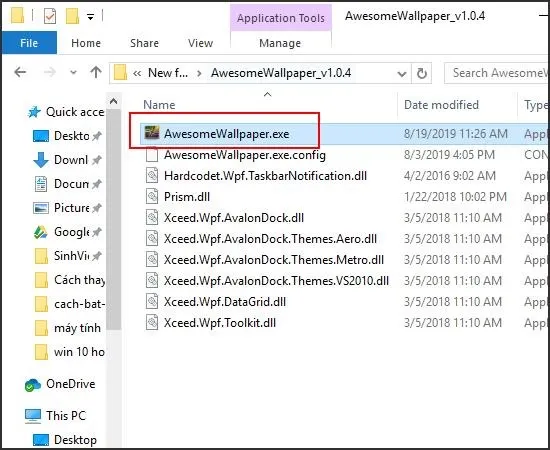 Khởi chạy phần mềm từ thư mục sau khi đã giải nén xong