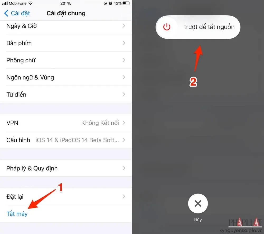 Các bước khởi động lại iPhone