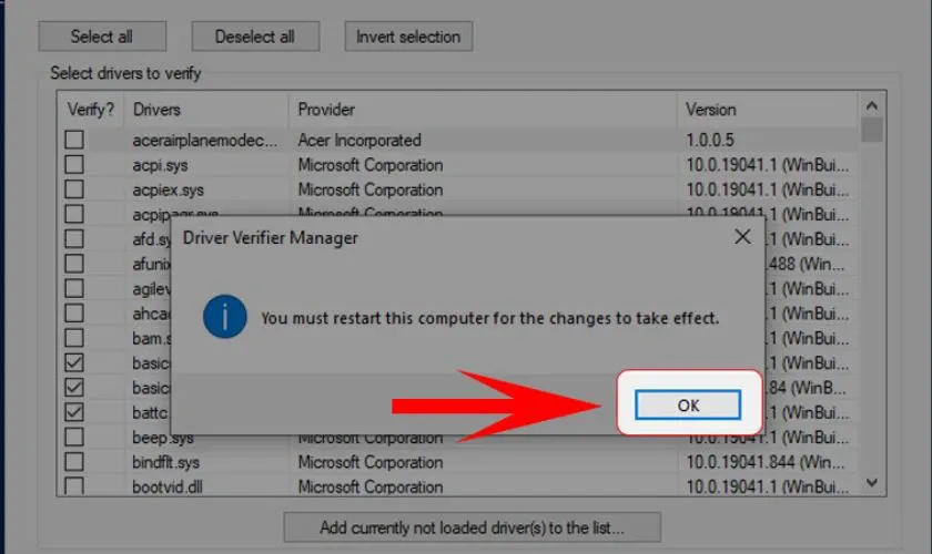 Khởi động lại máy để kiểm tra máy tính bị lỗi màn hình xanh Win 10 không