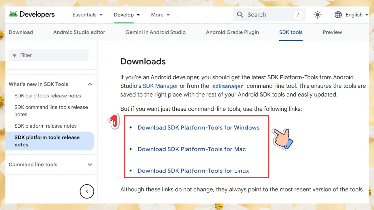Tải ADB Platform Tools