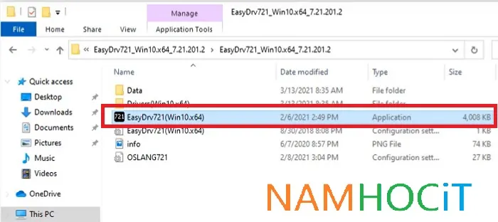 Khởi động tệp tin cài đặt driver tự động từ thư mục đã giải nén