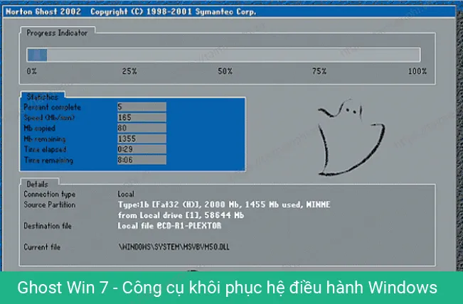 Khôi phục hệ điều hành Windows 7 bằng cách sử dụng bản Ghost