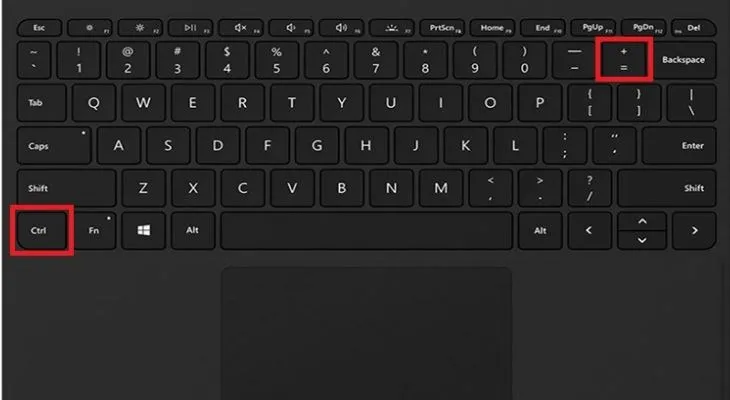 Sử dụng tổ hợp phím Ctrl và dấu cộng để phóng to giao diện ứng dụng