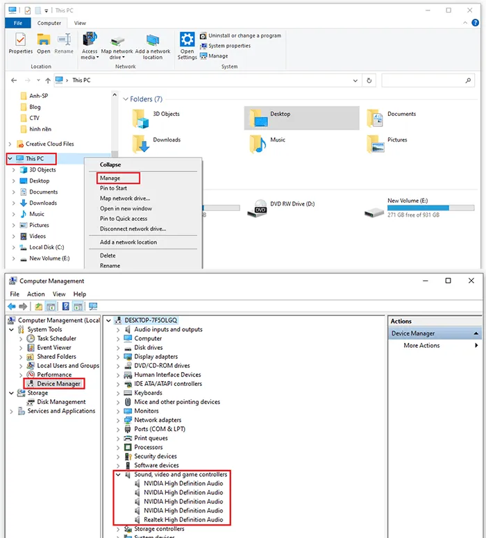 Kiểm tra danh sách trình điều khiển trong mục Device Manager