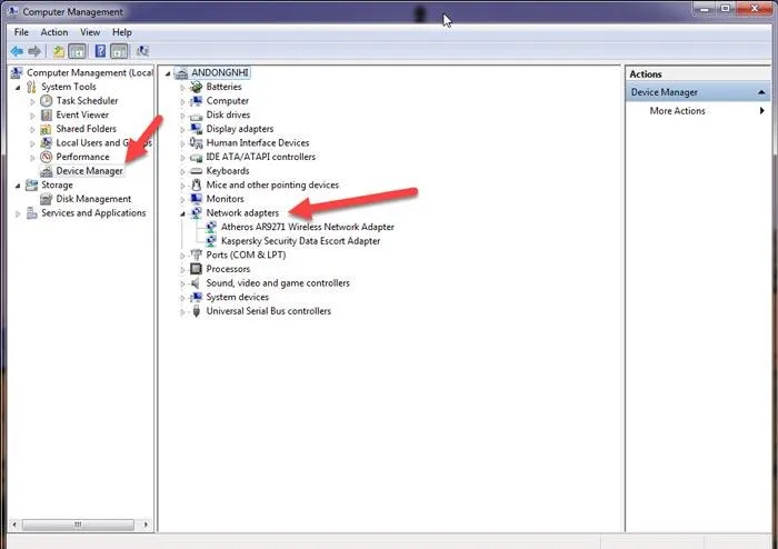 Kiểm tra dấu chấm than vàng trong danh sách Network adapters