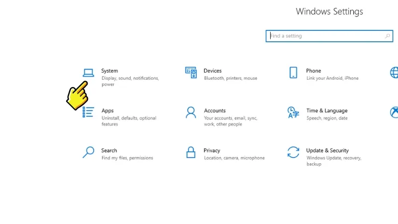 Kiá»ƒm tra Ä‘á»i mÃ¡y Laptop trong Settings - BÆ°á»›c 1