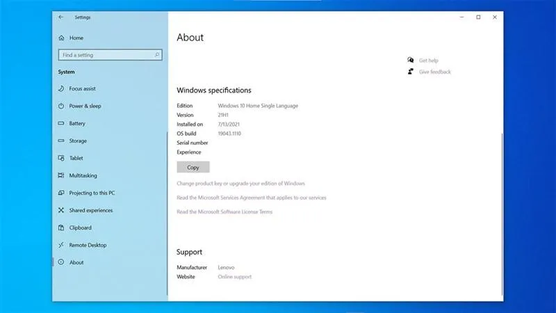 Xem thông tin chi tiết phiên bản Windows