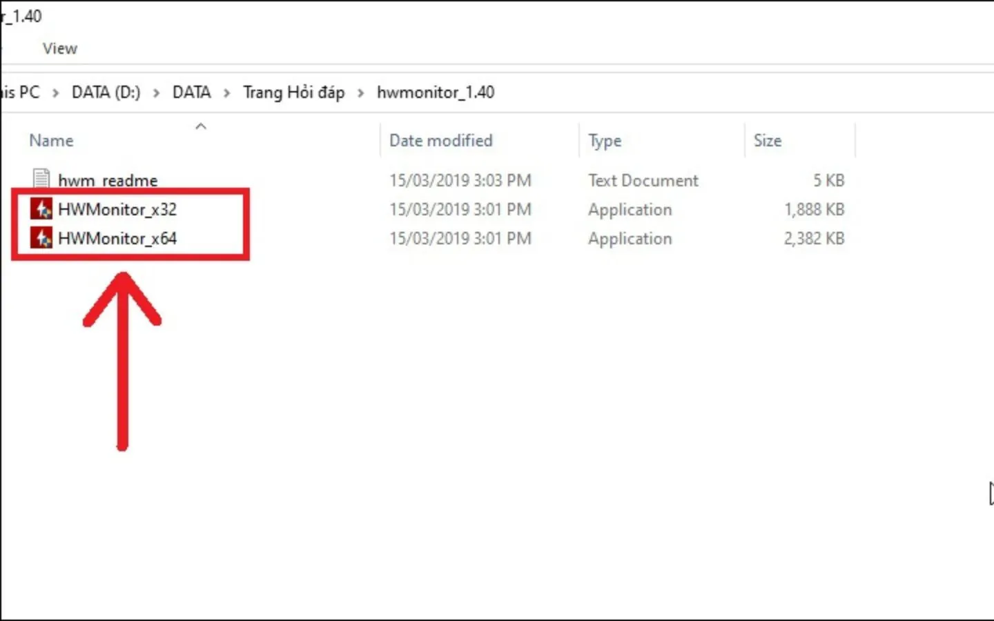 Mở thư mục vừa giải nén