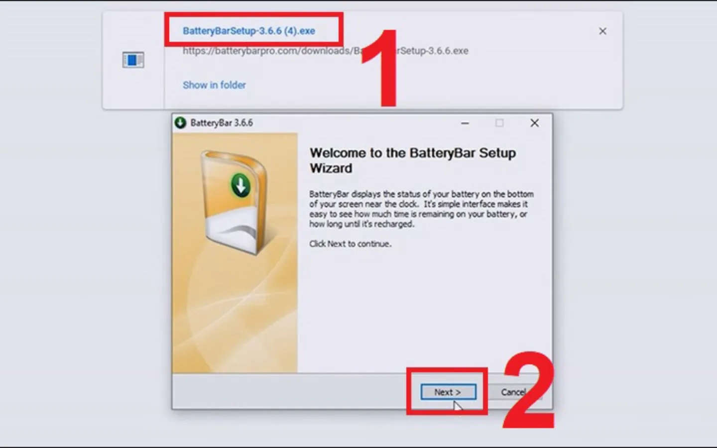 Mở file cài đặt và chọn vào Next