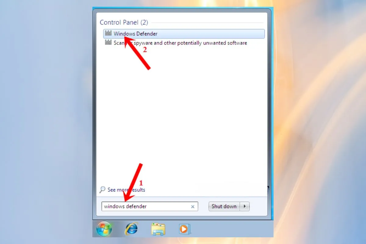 Kiểm tra tình trạng hoạt động của phần mềm diệt virus win 7