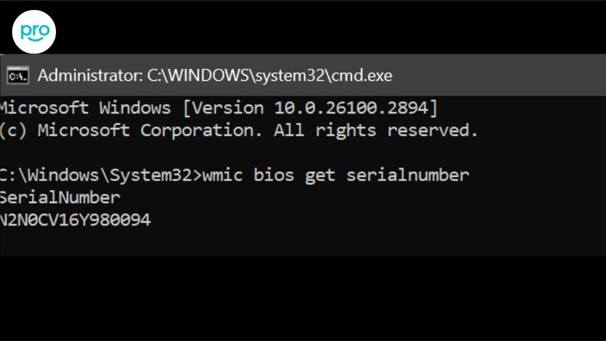 Lệnh CMD giúp trích xuất số Serial Number laptop nhanh chóng