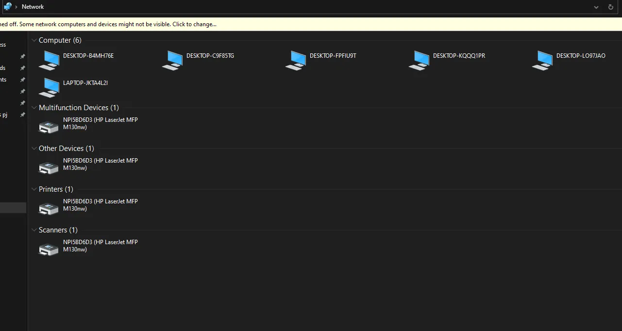 Kiểm tra danh sách thiết bị mạng
