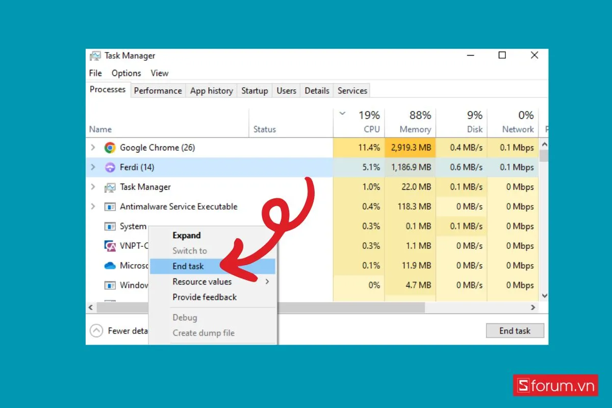 Dùng bàn phím để khắc phục laptop bị treo Restarting bước 3 (Hình minh họa)