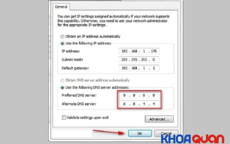 Cấu hình DNS thủ công