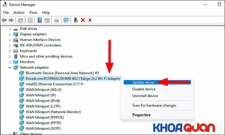 Thêm hoặc cập nhật Driver Wi-Fi thủ công bằng USB
