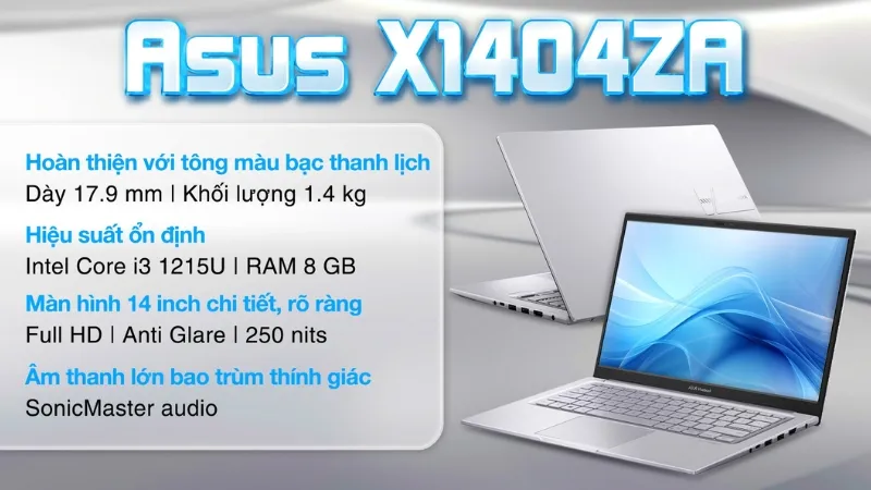 Asus Vivobook X1404ZA - Laptop có cảm biến vân tay