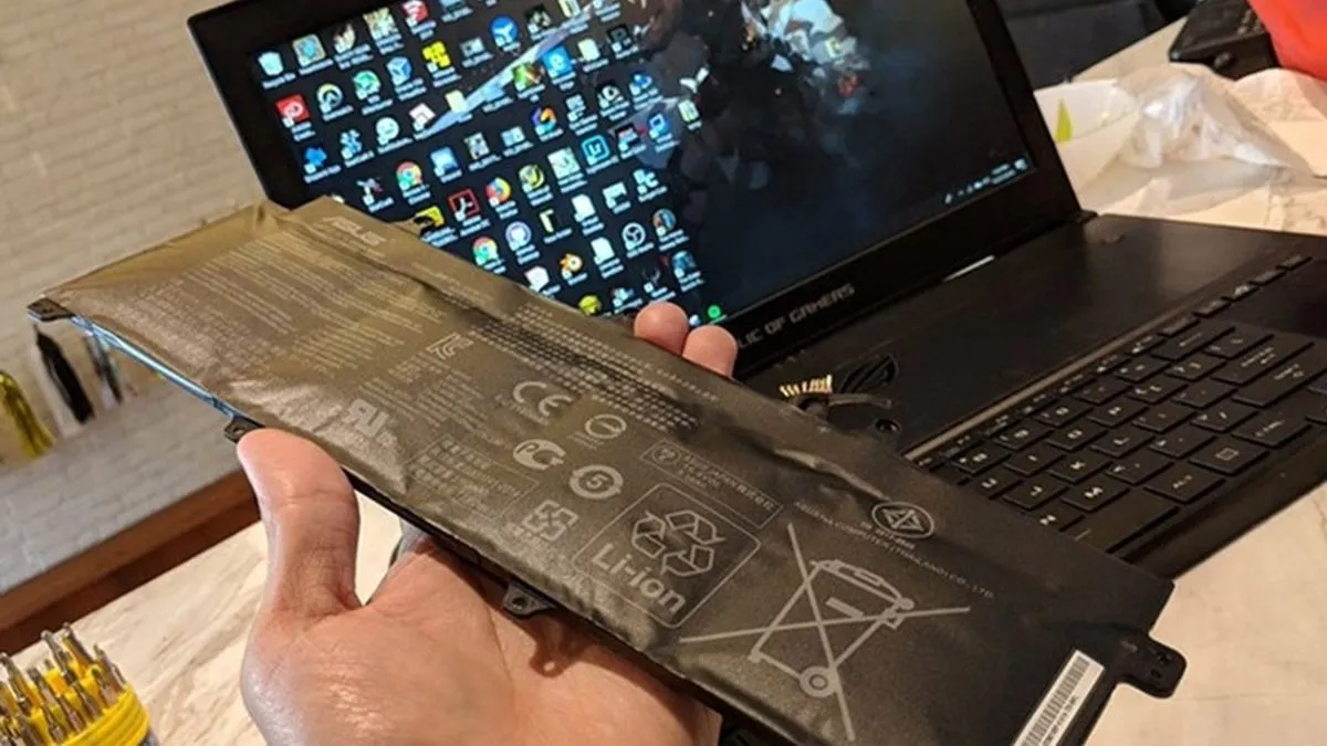 Pin laptop HP bị chai hoặc hỏng mạch có thể gây ra lỗi nguồn