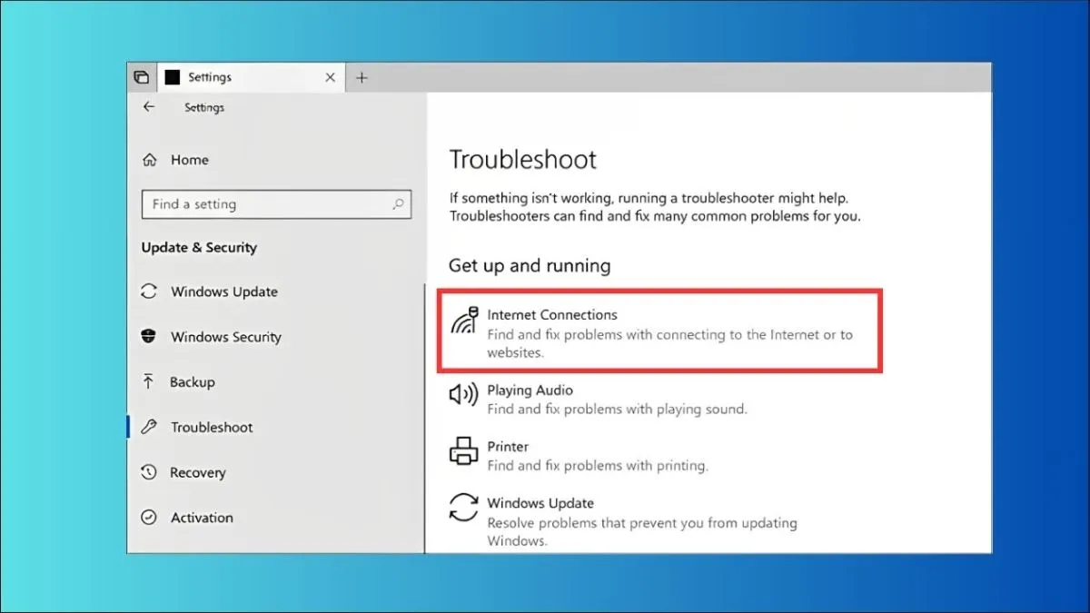 Công cụ Troubleshooter giúp tự động chẩn đoán và khắc phục các sự cố mạng