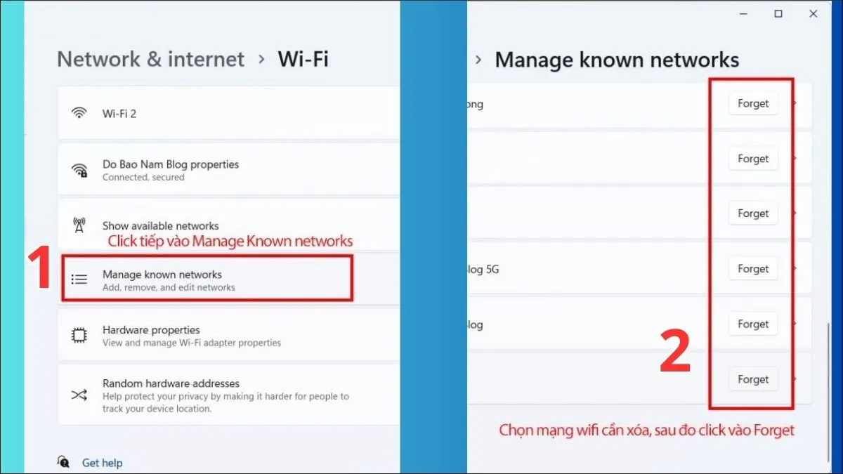 Quên Mạng Wifi Cũ Và Kết Nối Lại