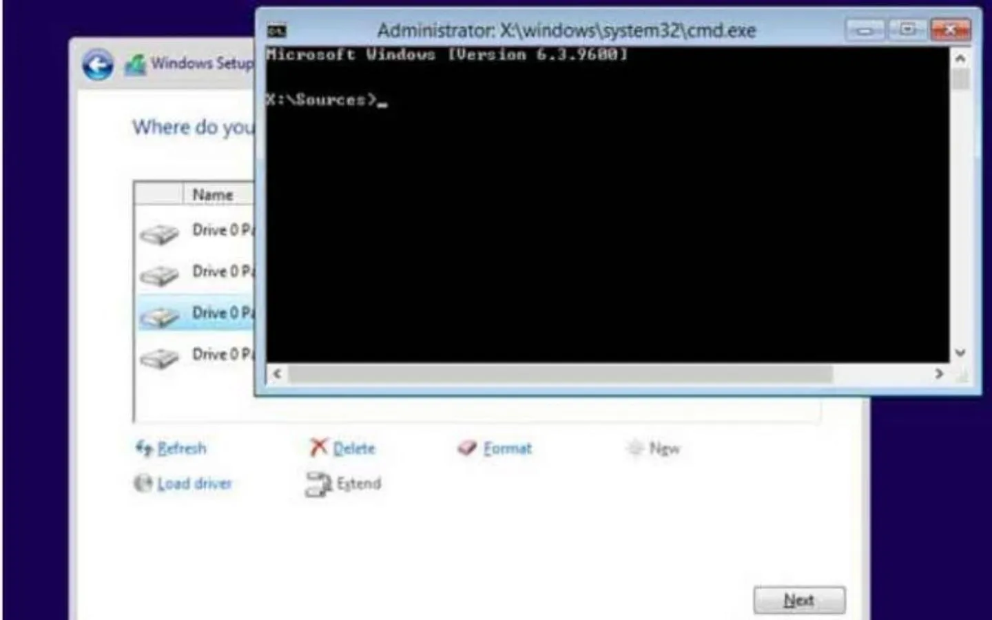 Cách mở cửa sổ CMD ngay trong quá trình cài đặt Windows bằng phím tắt.